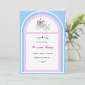 Kinderen Prinses Verjaardagsfeestje Platte Bedankk Bedankkaart (Staand voorkant)