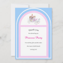 Kinderen Prinses Verjaardagsfeestje Platte Bedankk