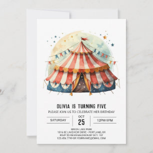 Kinderen Printable Festival Circus Verjaardag Kaart