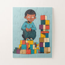 Kinderen puzzel met geschenkdoos