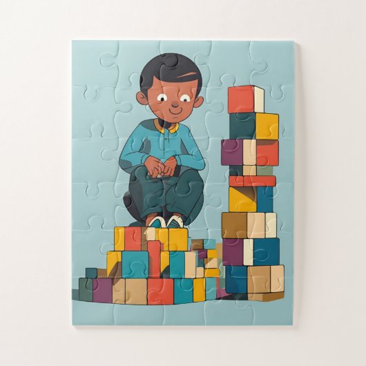 Kinderen puzzel met geschenkdoos (Verticaal)