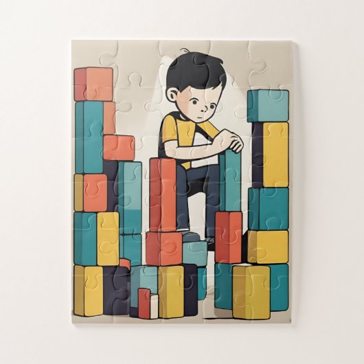 Kinderen puzzel met geschenkdoos (Verticaal)