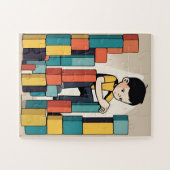 Kinderen puzzel met geschenkdoos legpuzzel (Horizontaal)