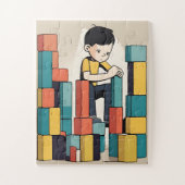 Kinderen puzzel met geschenkdoos legpuzzel (Verticaal)