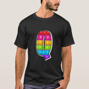 Kinderen Q Cute Hoofdletter Q Alfabet Grappige Pop T-shirt