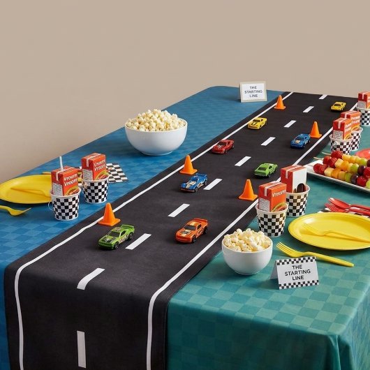 Kinderen Race Auto Track Feest Weg Lange Tafelloper