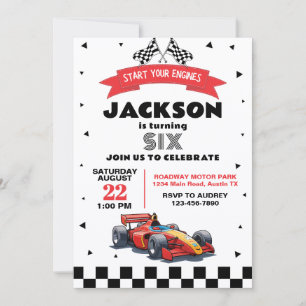 Kinderen Raceauto Elke Leeftijd Verjaardagsfeestje Kaart