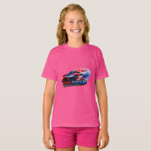 Kinderen Racen Auto Grafische T-Shirt – Leuke Snel (Voorkant volledig)