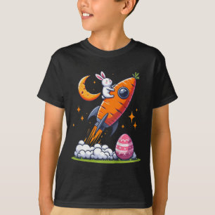 Kinderen Raket Pasen Ei Peuter Jongens Pasen Konij T-shirt