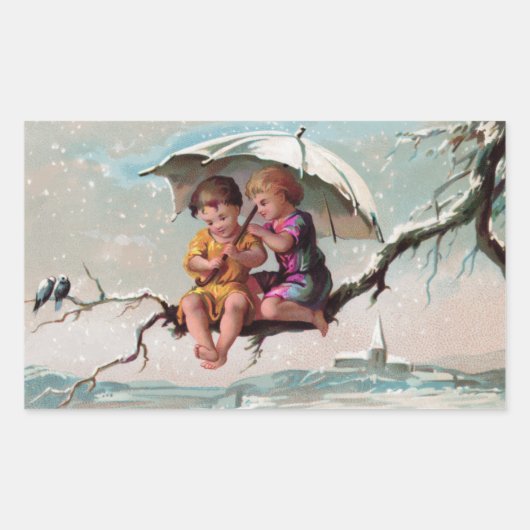 Kinderen Rechthoekige Sticker behandelen (Voorkant)