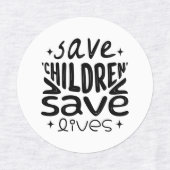 Kinderen redden levens labels (Design 1)