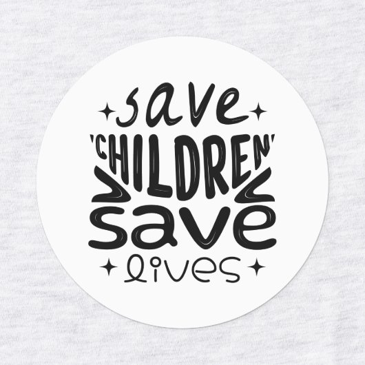 Kinderen redden levens labels (Design 1)