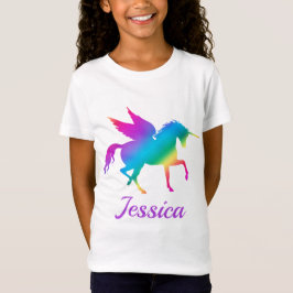 Kinderen Regenboog Gradiënt Eenhoorn Silhouet T-shirt