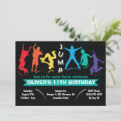 Kinderen Regenboog Sprong Trampoline Verjaardagsfe Kaart (Staand voorkant)