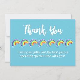 Kinderen Regenboog Verjaardagsfeestje Bedankkaart