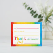 Kinderen Regenboog Watercolor Invul Dank Je Kaart (Staand voorkant)