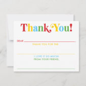 Kinderen Regenboog Watercolor Invulkaart Bedankt (Voorkant)