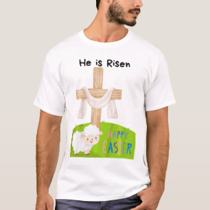 Kinderen Religieus Pasen Peuter 'Hij Is Opgewekt' T-shirt