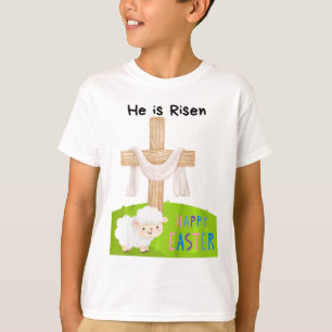 Kinderen Religieus Pasen Peuter 'Hij Is Opgewekt' T-shirt