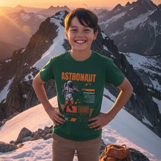 Kinderen Retro Astronaut Ruimte Verkenner T-Shirt