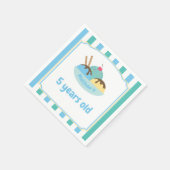 Kinderen Retro Blue Green Ice Cream Party Servet (Hoek)