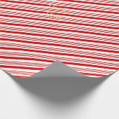 Kinderen Retro Kerst Snoepriet Strepen Gouden Teks Cadeaupapier (Hoek)