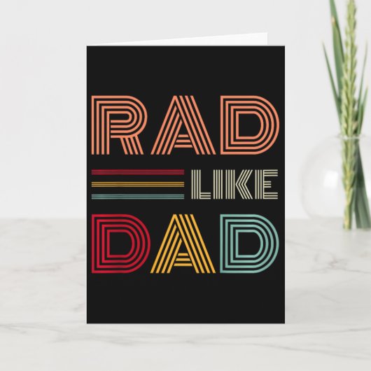 Kinderen Retro Rad Like Dad Tee Matching Vader Zoo Kaart (Voorkant)