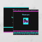 Kinderen Retro Roller Schaatsfeest Dankkaart Bedankkaart (Voorkant / Achterkant)