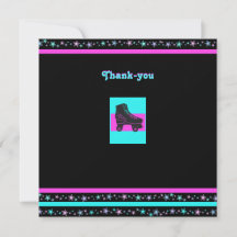 Kinderen Retro Roller Schaatsfeest Dankkaart