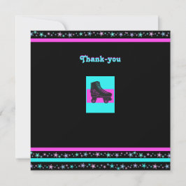 Kinderen Retro Roller Schaatsfeest Dankkaart Bedankkaart