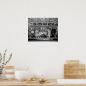 Kinderen rijden caroussel, 1925. Oude foto Poster (Keuken)