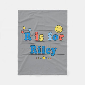Kinderen Riley naam shirt Alfabet R is voor Riley Fleece Deken