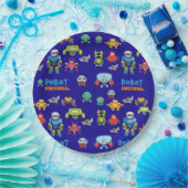 Kinderen ROBOT Verjaardagsfeestje Blauw Grappige C Papieren Bordje (Feest)