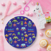 Kinderen ROBOT Verjaardagsfeestje Blauw Grappige C Papieren Bordje (Feest)