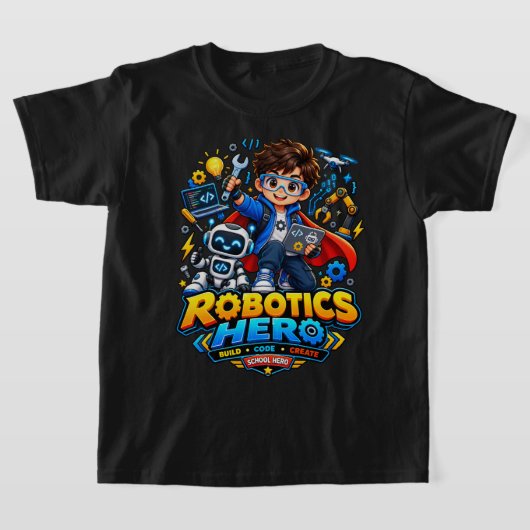 Kinderen Robotica Held STEM Robot T-shirt (Laagn)
