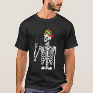 Kinderen Rock N Roll Skelet Hand Autisme Bewustzij T-shirt