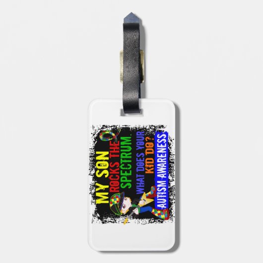 Kinderen Rocken Het Autisme Spectrum Bagagelabel (Achterkant verticaal)