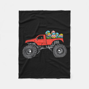 Kinderen Rode Monstertruck Eieren Paaseierenjacht  Fleece Deken