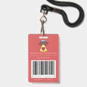 Kinderen Rode UFO Feestje Alien Onderzoeksbeveilig Badge (Achterkant met lanyard)