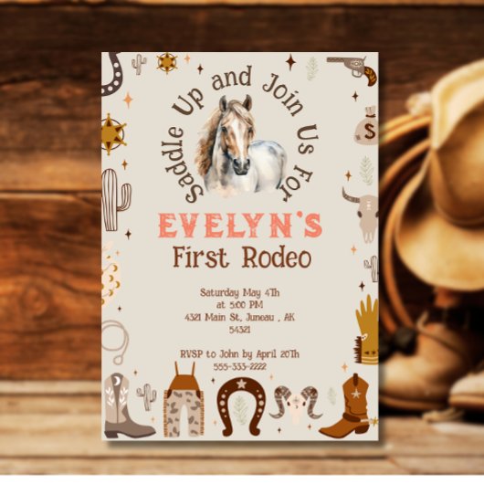 Kinderen Rodeo Cowboy Rustiek Westers Kaart