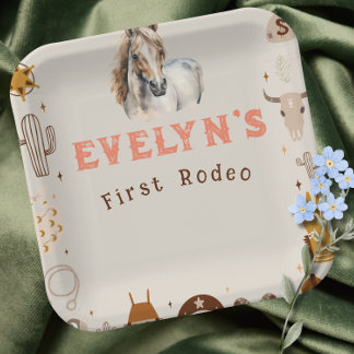 Kinderen Rodeo Cowboy Rustiek Westers Papieren Bordje