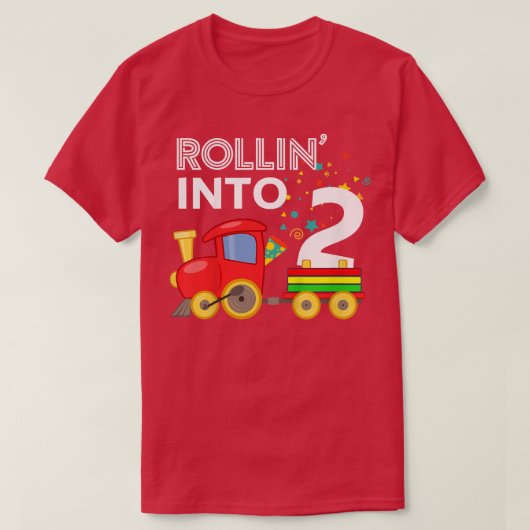 Kinderen Rollin in 2 Train 2e verjaardag Toddl T-shirt (Design voorkant)