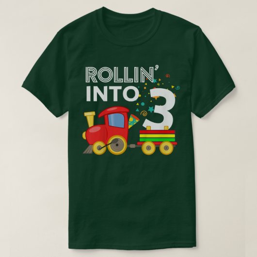 Kinderen Rollin in 3 Train 3rd Birthday Party Todd T-shirt (Design voorkant)