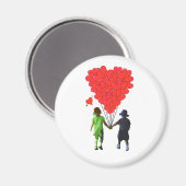 Kinderen romantisch hart ballon ontwerp magneet (Voorkant / Achterkant)