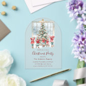 Kinderen rond de kerstboom acryl uitnodigingen (Insitu (Huwelijk))