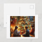 Kinderen rond de kerstboom, briefkaart (Voorkant / Achterkant)