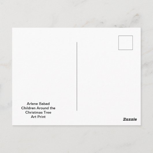 Kinderen rond de kerstboom, briefkaart (Achterkant)