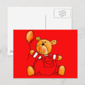 Kinderen Rood Beer Ballonnen Briefkaart (Voorkant / Achterkant)
