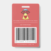Kinderen Rood UFO Feestje Alien Onderzoeksbeveilig Badge (Achterkant)