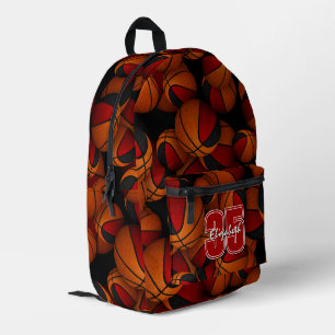 Kinderen rood zwart teamkleuren basketbal patroon bedrukte rugzak